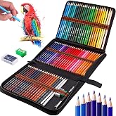 Frasheng Professional Coloured Pencils, Set of 72, Includes Colouring Pencils, Portable Zipper Box, Eraser, Pencil Extender a