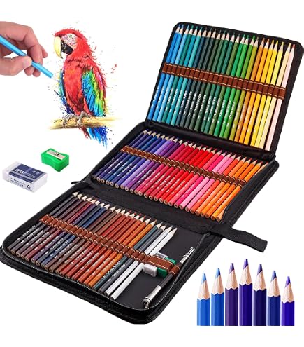 KALOUR Lot de 72 crayons de couleur professionnels pour coloriage, à base d'huile, noyau souple, idéal pour les artistes et les débutants