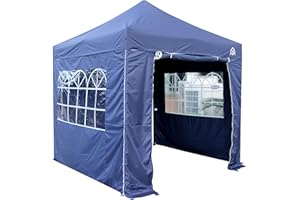 All Seasons Gazebos 2.5x2.5m Totalmente Impermeable Pop up Gazebo Incluye 4 Paredes Laterales Premium - Azul marino