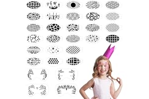 SRIZIAN 30 Stück Gesichtsmalerei Schablonen, Wiederverwendbare Gesichtsfarbe Schablonen, Tattoo-Schablonen für Gesicht und Körper, Kinder Party Urlaub Halloween Make-up