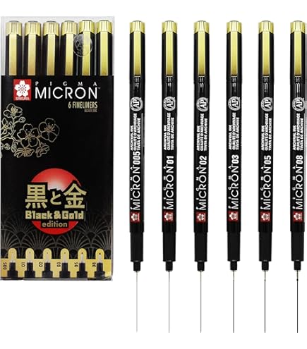 SAKURA Pigma Micron 01 - Fineliner seppia da 0,25 mm - Inchiostro d'archivio impermeabile - Penna tecnica professionale