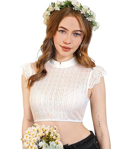 Dirndlbluse Für Damen - Weiße Trachtenbluse Mit V-Ausschnitt & Flügelärmel Für Oktoberfest