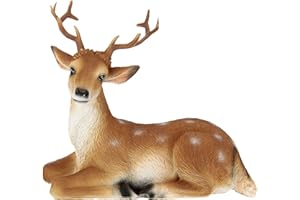 Flair Flower REH Rehkitz Bambi Rehbock Rehfigur Geweih Rotwild Tierfigur Dekofigur Figuren Skulptur Gartenfigur Gartenstatue Wald Balkon Haus Garten Gartendeko Kunstfigur,706804N,Braun,10x13x7cm