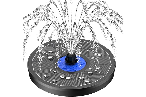SZMP Fontaine Solaire Extérieur 3.5W, Solaire Flottant Fontaine Mini Jardin Pompe Fontaine Solaire Flottante avec 8 Buses pour Bain d'oiseaux, Étang, Piscine, Patio, Décoration de Jardin