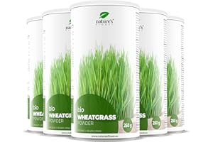 Nature's Finest Polvere Erba di Grano Bio - 100% Biologica Erba di Grano Giovane Naturale - Fonte Ricca di Proteine, Fibre Alimentari e Clorofilla - Qualità Testata