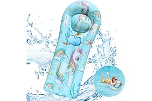 TOPJOWGA Amaca Gonfiabile Piscina, Materassino Gonfiabile per Piscina, Galleggiante Acqua Amaca, Piscina Galleggiante per Bambini, Galleggiante da Piscina Portatile Letto per Spiaggia Giardino (Blu)
