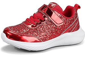LUCKY STEP Kid's Glitter Fashion Sneakers Sparkly Princess Tennis Bling Shiny Sequins Athletic Walking School Shoes for Children/Boys/Girls