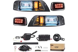 ‎10L0L 10L0L Golfwagenlicht-Set für EZGO TXT mit Tagfahrlicht für Fern-/Abblendlicht 1995–2013 (12 V/36 V/48 V) TXT Golfwagen mit Blinker, Bremslicht