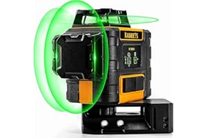 Niveau Laser Vert 3 x 360, Kaiweets Professionnel Laser Niveau Automatique, USB Charge, Autonivellement et Mode Pulsé Extérieur (Batterie rechargeable, Support magnétique et sac de transport)