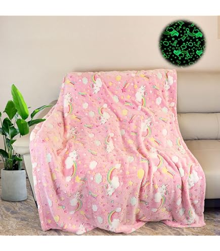 LICHENGTAI Leuchtdecke Glow In The Dark - Kuscheldecke Mit Sternen & Mond Für Kinder