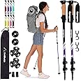 TrailBuddy Lightweight Trekking Poles - 2-pc Pack Adjustable Hiking or Walking Sticks - Strong Aircraft Aluminum - Quick Adjust Flip-Lock - Cork Grip, Padded Strap - (Purple Plum)