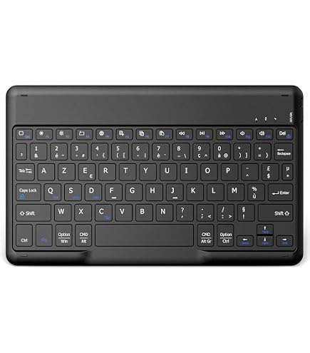 FOGARI Clavier Sans Fil Bluetooth 12 Pouces AZERTY Français - Mini Rechargeable Pour IPad, Android, Windows
