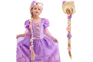 Sincere Party Girls Princess Wig,Rapunzel Plaits Blonde Wig for Girls Halloween Party,Dress Up Role Playing