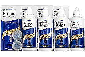 Boston Simplus Multi-Action Solution, 4X 120ml Contact Lens Solution for Rigid Gas Permeable Contact Lenses - Clean, Disinfect & Condition with 4X Lens Cases