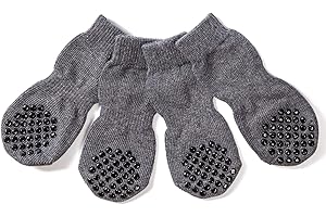 Akopawon 4 Pezzi Calzini Antiscivolo per Cani e Gatti Proteggi Zampe Calzini Controllo trazione per Interni, Calze per Cuccioli Cane e Gatto con Rinforzo in Gomma,Taglia S - 4XL per Cani 1.0-36.0kg