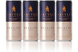 Savyll - Non Alcoholic/Alcohol Free Cocktails (Case of 4 x 250ml Cans) (Bellini)