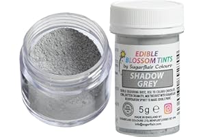 SUGARFLAIR COLOURS Sugarflair Food Colouring Powder Dust Shadow Grey Blossom Tint, Use on Cake Decorations or Colour Sugarpaste, Fondant, Icing, Chocolate, Buttercream, Royal Icing, Macarons and More! - 5g
