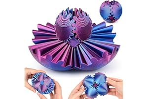 LEEWENYAN Gear Ball Fidget, 3D Printed Gear Ball Gear Sphere Puzzle Cube Fidget Toy, GearSphere Steampunk Whirling Wonder Fidget Gear Ball, Helix Screw Fidget Toys for Stress and Anxiety Relief