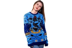 MERCHOID Official Harry Potter Ravenclaw House Christmas Knitted Jumper (XLarge)