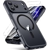 FLLAO Magnetic Case for iPhone 18 Pro MAX / 17 Pro MAX 6.9', Black | Compatible with MagSafe, 2 Tempered Glass Screen Protect