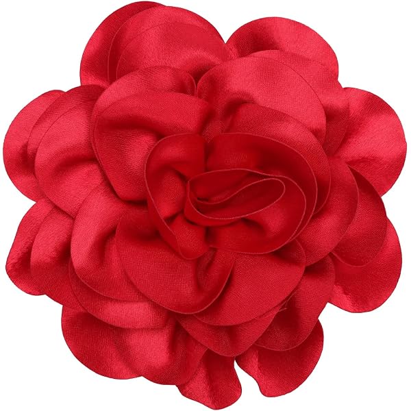Broche Fleur Rose En Mousseline Avec Clip - Accessoire Cheveux Ou Vêtement Pour Mariage, Fête