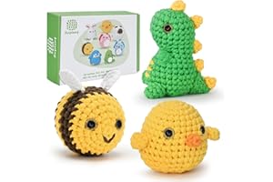 TranquilHome Kit all'uncinetto per principianti, Kit per principianti per adulti, Kit per lavori a maglia Amigurumi, Kit per uncinetto con video tutorial passo-passo, Filato per principianti
