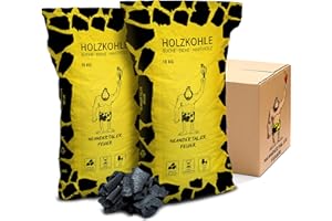 Neandertaler Feuer Holzkohle Grillkohle Buche - 10kg 20kg 30kg Charcoal BBQ Kohle für Grill Smoker Kamin | Grillholzkohle aus Laubholz Buchenholzkohle | Restaurant Qualität