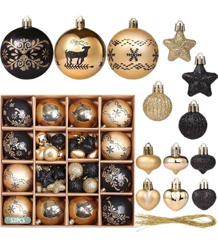 SHareconn Lot De 106 Boules De Noël En Plastique Incassable Décoration Décorations