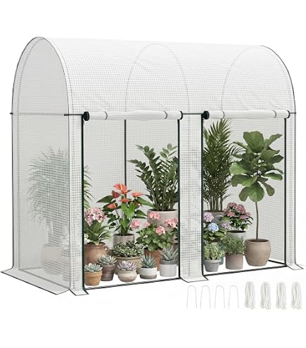 Serre de Jardin WOLTU, Grand espace 300x300x200cm, en Tube d'Acier Galvanisé et PE, Blanc W0UETT0812 - Jardin Serre de Jardin WOLTU, Grand espace 300x300x200cm, en Tube d'Acier Galvanisé et PE, Blanc W0UETT0812 - Jardin