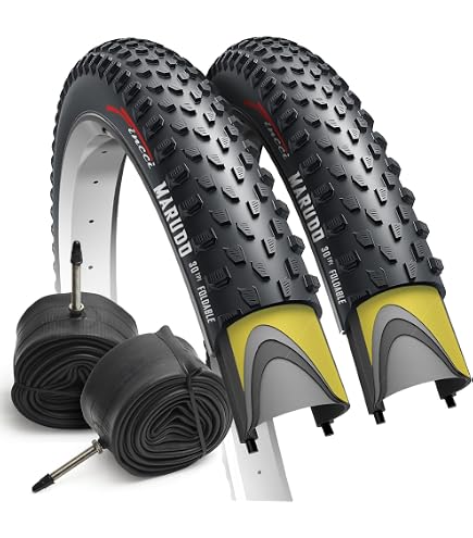 yeesport 2er Pack 29 Zoll MTB Reifen 29x2.35 (60-622) mit Innenschläuchen & Reparatur-Kit, Fahrradreifen 29 Zoll für Mountainbike, Waldwege, Matschige Trails, Stadtstraße Sport & Freizeit
