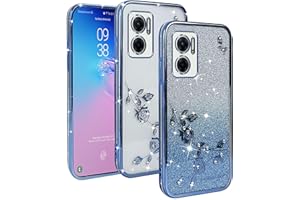 XINYEXIN Funda Glitter para Xiaomi Redmi 10 5G, Carcasa Teléfono Antigolpes Transparente Bling Sparkle, Ultra Delgado Cute Brillante para Niñas y Mujeres - Azul