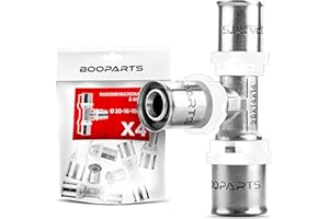 BOOPARTS – 4 Pièces – Té Réduit à Sertir Ø20–16–16 | Raccord Multicouche Contour TH | Raccord Plomberie Durable et Étanche pour Chauffage et Eau Sanitaire