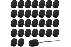 XNIVUIS 30 Piezas Esponja Microfono Pop Protector Auricular Micrófono Espuma Escudo Parabrisas, Cubiertas de Micrófono de Espuma Cubierta De Espuma Cubiertas Mini Micrófono Espuma (Negro)