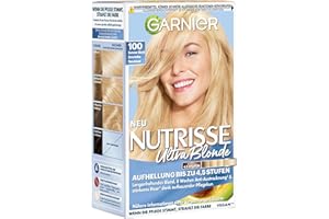 ‎GARNIER Garnier Nutrisse Creme Nr. 100 Extra Helles Naturblond, dauerhafte Pflege-Haarfarbe, mit nährenden Fruchtölen, 100% Grauabdeckung