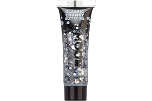 Klasyczny gruby, błyszczący żel od Moon Glitter - 12ml - Srebrny - Brokat do twarzy.