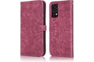 Rostsant Xiaomi Redmi Note 11 Pro/Xiaomi Redmi Note 11 Pro+ Handyhülle Geprägtes Mandala PU Leder Schutzhülle Brieftasche Klapp Hülle für Xiaomi Redmi Note Pro+ / Redmi Note 11 Pro 4G/5G - Rot