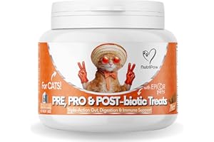 NutriPaw Digestive Treats For Cats - Gut Health, Hairballs, Sensitive Tums, Anal Glands, Scooting, Loose Stools, Smelly, Itchy Ears - Great for all Cats - Lasts up to 2 Months