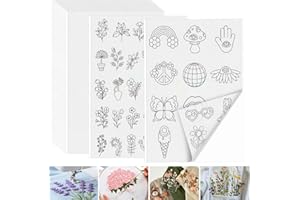 KOVSGQ Papier Broderie Soluble Papier Hydrosoluble Broderie Stabilisateur Broderie Auto Adhésif 20 Feuilles 4A 29,7x21cm pour l'Impression Ou Le Dessin De Motifs Broderie à Machine Et à Main