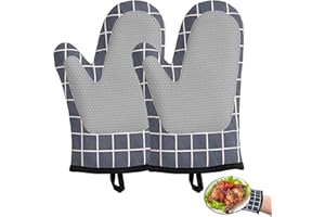 NIKSULTANT Oven Mitts Oven Gloves Heat Resistant Double Sided Non Slip Oven Mitts for Grilling Kitchen Gloves Heat Resistant Kitchen Mitts for Kitchen Baking Grilling Oven Microwave Cooking Gloves