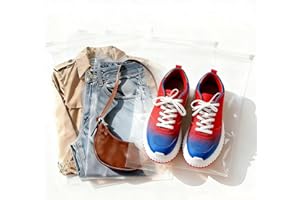 GYXCELC Sacchetti Vestiti Viaggio con Zip 40x50cm Impermeabili Sacchetti Plastica Richiudibili Smerigliato Multifunzione Sacchetti Viaggio organizer Borsa Buste per Indumenti,Biancheria Intima,Scarpe-20 Pezzi