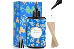 Bsrezn Resin UV Trasparente 100g, Resina per Gioielli con 8 Bastoncini per mescolare Polimerizzazione Rapida e Elevata Durezza Colla UV per la Creazione di Gioielli e Artigianato Fai Da Te