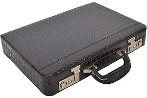 A1 FASHION GOODS Unisex Slimline Attaché Croc Print Leather Look Briefcase Dual Lock Business Bag Cormac