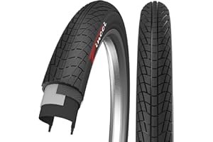 Fincci Cubiertas Bicicleta 20 x 1.75 Pulgadas - Par Plegables Neumaticos BMX 20"- Gomas 47-406 para de Niño Adolescentes y Adulto, Turismo, Eléctrica y Bici Carretera - 27 TPI - Pack de 2 bike tires