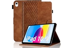 Vkooer Case for iPad (A16) 11th Generation 2025 11-inch/10th Generation 2022 10.9 inch Leather Folio Cover with Auto Sleep/Wake Card Pocket Multi Angle Viewing Stand Smart Shell, Brown