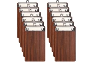 SOYIRI Klemmbrett Holz A6,12 Stück Mini Klemmbretter Schreibbrett mit Metalklemme, Schreibplatte Clipboard Zwischenablage