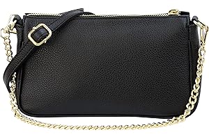 SH Leder Larisa G324 - Borsa a tracolla in vera pelle, 23 x 13 cm