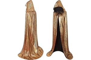 MAXTOONRAIN Full Length Sequin Cape Bling Bling Adult Glitter Cloak 1970's Abba Costumes for Halloween Christmas Mardi Gras Carnival Mama Mia Retro Party