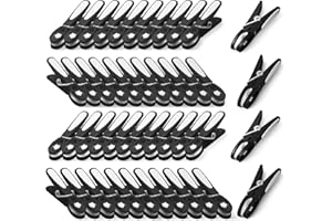 KEPLIN Clothes Pegs for Washing Line - 48 Pack (Black), Washing Line Pegs with Metal Spring for Strong Grip, Washing Pegs Des
