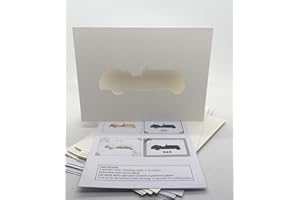 Iris Folding Card Pack CAR Vintage C5 Size Makes 4 Cards DeeCraft