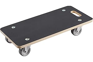 METAFRANC Meister 822010 - Rullo per trasporto, 590 x 290 mm, portata 200 kg, piastra serigrafica, ruote in poliuretano, per mobili, per trasloco, carrello per il trasporto di mobili, per casse